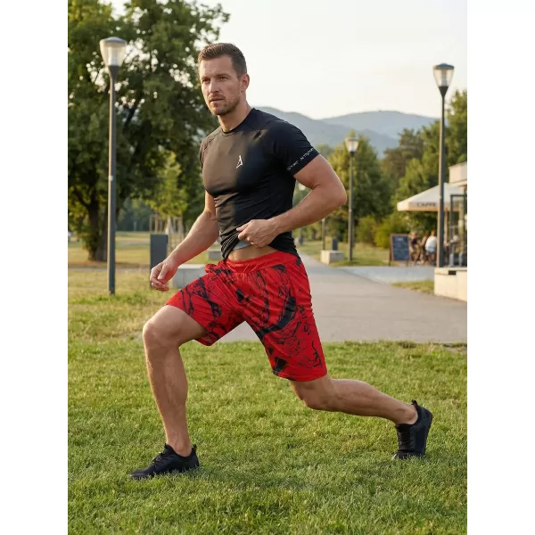  Premium pantaloni scurți funcționali pentru bărbați ALTISPORT VOJ/ALM071KRA01 ROŞU 