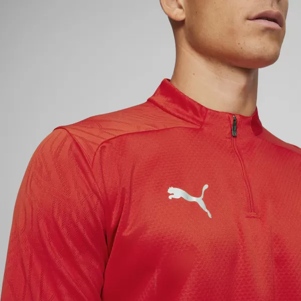  Tricou bărbătesc PUMA TEAMFINAL TRAINING 1/4 ZIP T 658551_01 PUMA RED/PUMA SILVER 