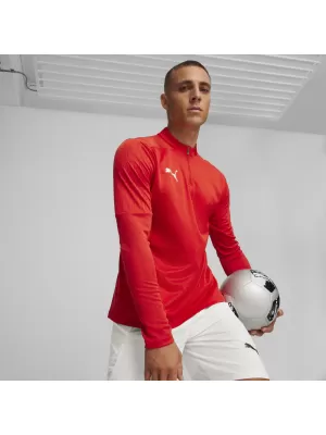 Tricou bărbătesc PUMA TEAMFINAL TRAINING 1/4 ZIP T 658551_01 PUMA RED/PUMA SILVER