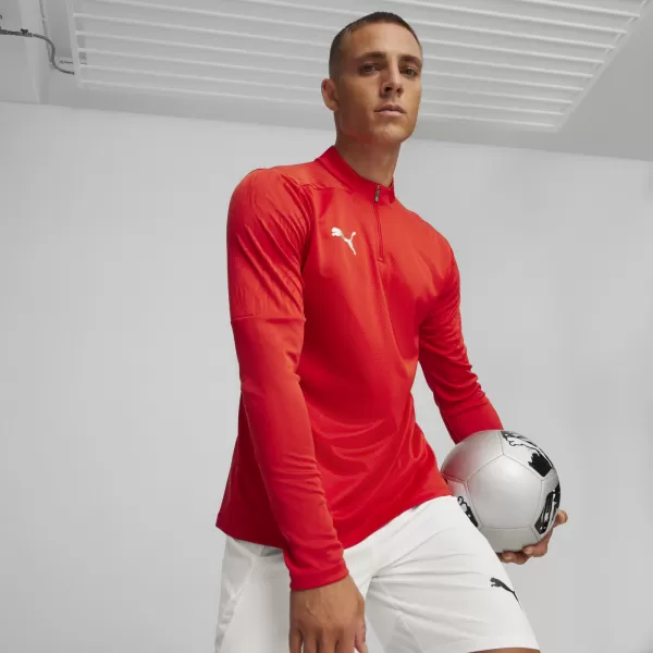  Tricou bărbătesc PUMA TEAMFINAL TRAINING 1/4 ZIP T 658551_01 PUMA RED/PUMA SILVER 