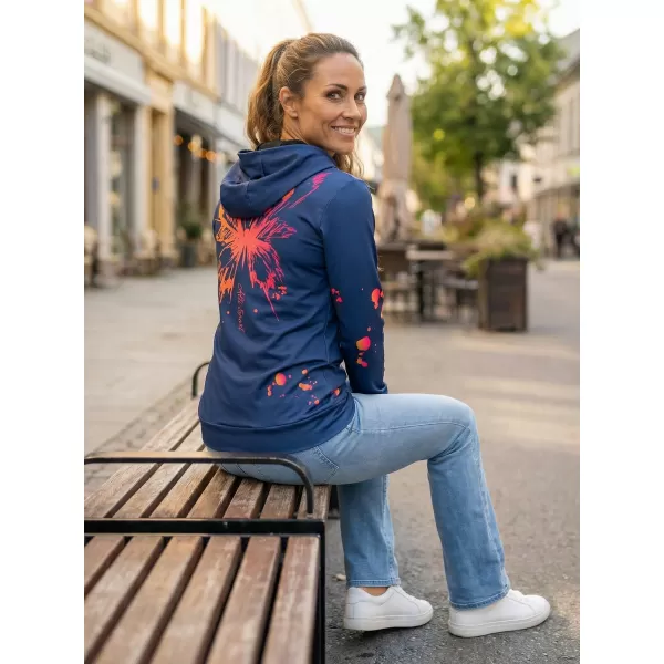  Premium cu hanorac funcțional pentru femei ALTISPORT VOJ/ALW077MI01 ALBASTRU ÎNCHIS/PORTOCALIU 