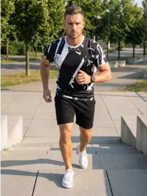 Premium funcțional pentru bărbați ALTISPORT VOJ/ALM079TR01 ALB -NEGRU