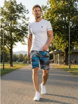 Premium pantaloni scurți funcționali pentru bărbați ALTISPORT VOJ/ALM014KRA01 NEGRU/KEROSEN