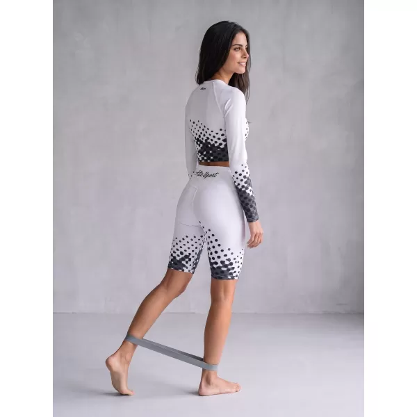  Jambiere pentru femei deasupra genunchilor premium ALTISPORT VOJ/ALW109LEG02 ALB -ȘI -BLACK 