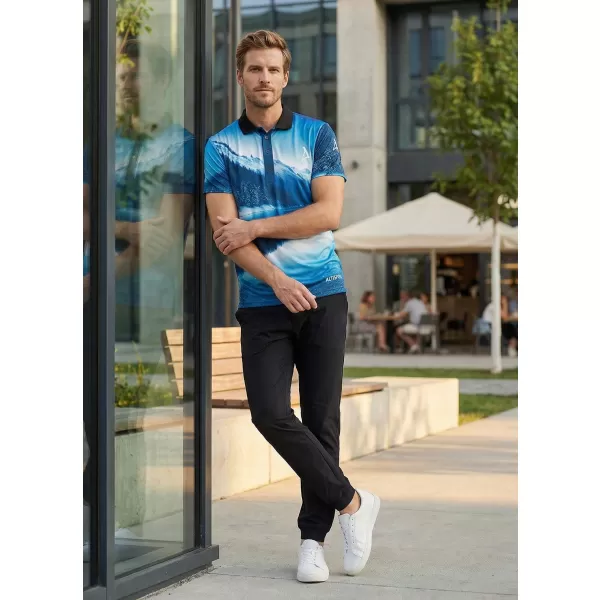  Tricou funcțional pentru bărbați cu guler premium ALTISPORT VOJ/ALM103TR05 ZĂPADĂ 