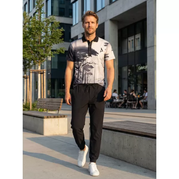  Tricou funcțional pentru bărbați cu guler premium ALTISPORT VOJ/ALM103TR05 BLACK-LEES 
