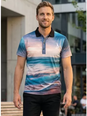 Tricou funcțional pentru bărbați cu guler premium ALTISPORT VOJ/ALM103TR05 MARE