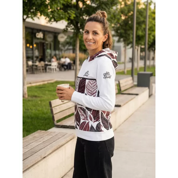  Premium cu hanorac funcțional pentru femei ALTISPORT VOJ/ALW061MI01 ALB/BURGUNDIA 
