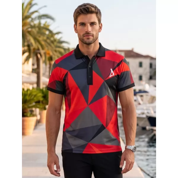  Tricou funcțional pentru bărbați cu guler premium ALTISPORT VOJ/ALM007TR05 ROŞU 