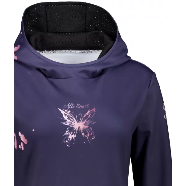  Premium cu hanorac funcțional pentru femei ALTISPORT VOJ/ALW077MI01 VIOLET ÎNCHIS/ROZ 
