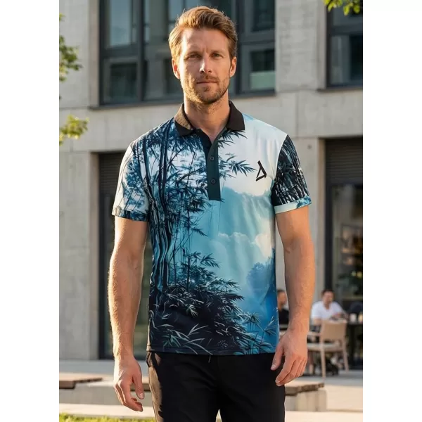  Tricou funcțional pentru bărbați cu guler premium ALTISPORT VOJ/ALM103TR05 BAMBUS 
