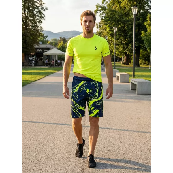  Premium pantaloni scurți funcționali pentru bărbați ALTISPORT VOJ/ALM071KRA01 NAVY/GALBEN 