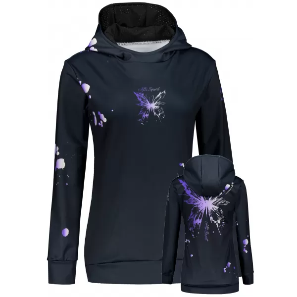  Premium cu hanorac funcțional pentru femei ALTISPORT VOJ/ALW077MI01 NEGRU/VIOLET 