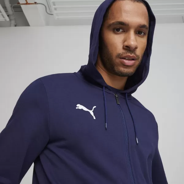  Panoul pentru bărbați PUMA TEAMGOAL CASUALS HOODED JACK 658595_06 PUMA NAVY/PUMA WHITE 