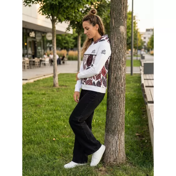  Premium cu hanorac funcțional pentru femei ALTISPORT VOJ/ALW061MI01 ALB/BURGUNDIA 