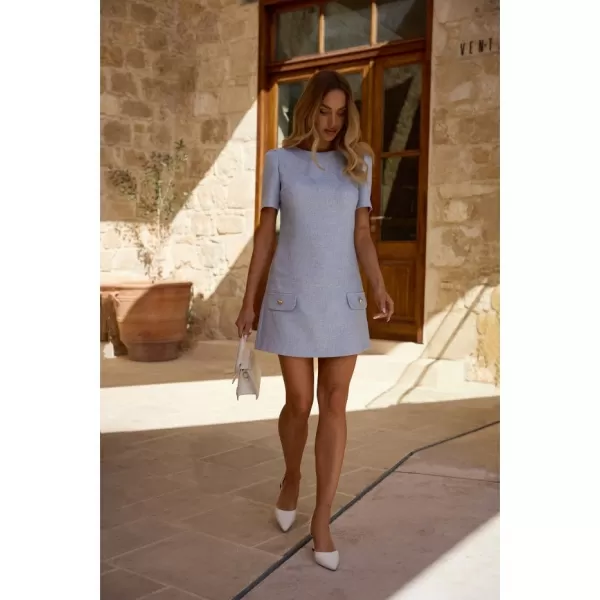  Rochie MOE M855 ALBASTRU DESCHIS 
