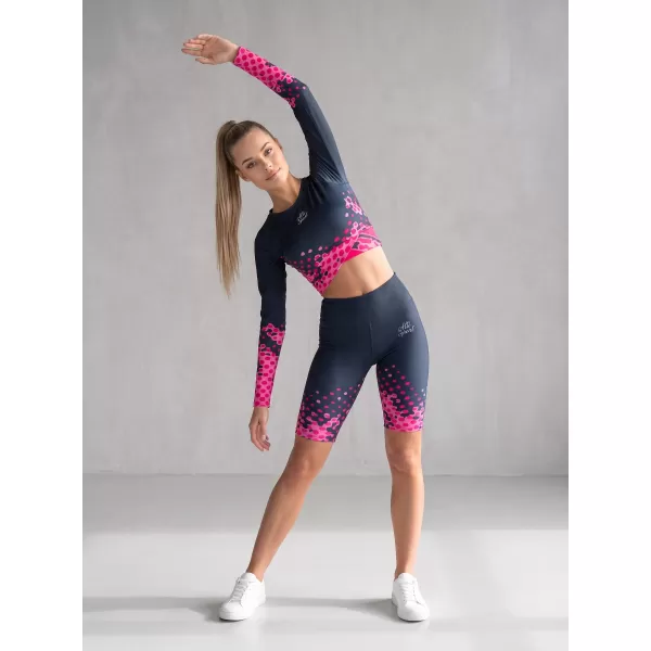  Jambiere pentru femei deasupra genunchilor premium ALTISPORT VOJ/ALW109LEG02 ROZ-NEGRU 