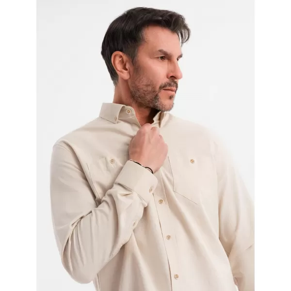  Cămaşă OMBRE OM-SHCS-0134 CREMĂ 