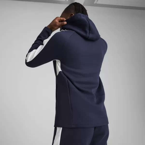  Panoul pentru bărbați PUMA TEAMEVOSTRIPE HOODY 659954_06 PUMA NAVY/PUMA SILVER 