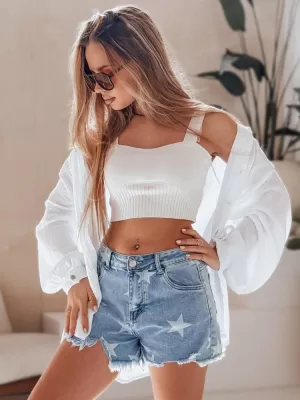 Pantaloni scurți pentru doamne DSTREET MOONSTAR SY0471 ALBASTRU
