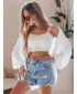 Pantaloni scurți pentru doamne DSTREET MOONSTAR SY0471 ALBASTRU