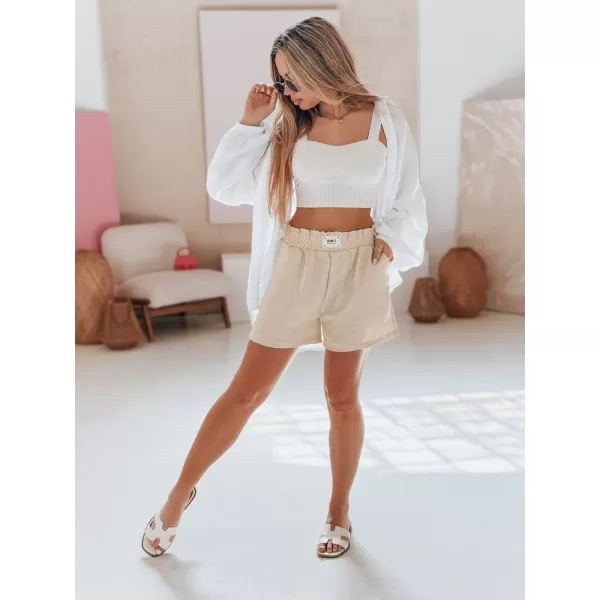  Pantaloni scurți pentru doamne DSTREET OWN STYLE SY0453 BEJ 