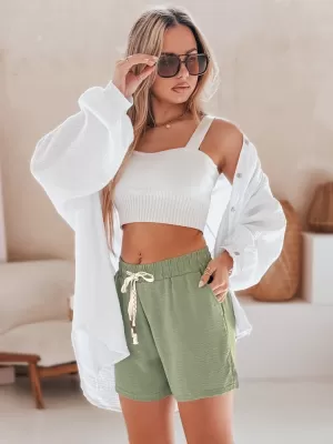 Pantaloni scurți pentru doamne DSTREET NOT TOMORROW SY0448 VERDE
