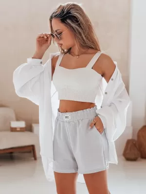 Pantaloni scurți pentru doamne DSTREET OWN STYLE SY0454 GRI DESCHIS