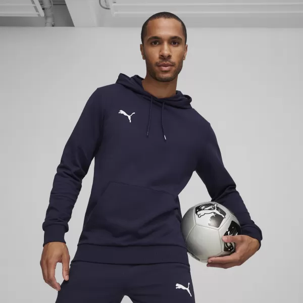  Panoul pentru bărbați PUMA TEAMGOAL CASUALS HOODY 658618_06 PUMA NAVY/PUMA WHITE 