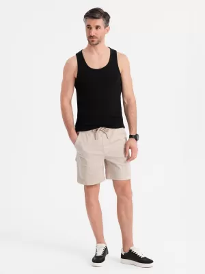 Pantaloni scurți pentru bărbați OMBRE OM-SRCG-0194 CREMĂ