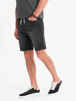 Pantaloni scurți pentru bărbați OMBRE OM-SRDS-0192 NEGRU