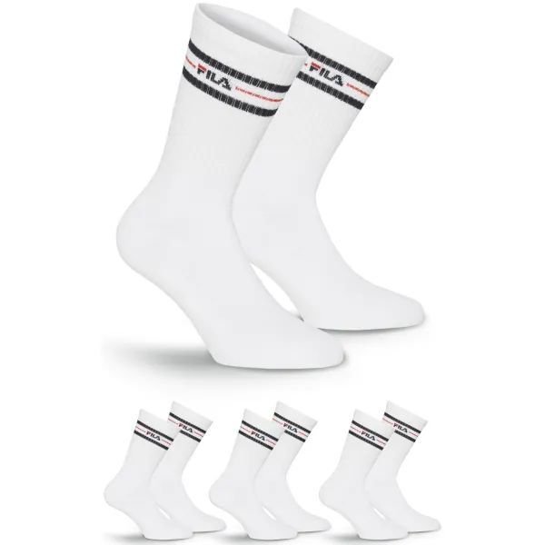  Șosete pentru bărbați FILA NORMAL 3-PACK F9092 WHITE 