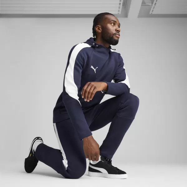  Panoul pentru bărbați PUMA TEAMEVOSTRIPE HOODY 659954_06 PUMA NAVY/PUMA SILVER 