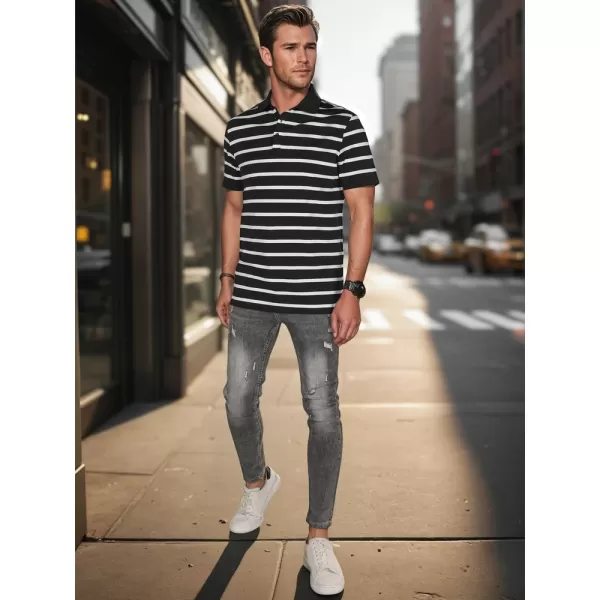  Mens t -thirt cu guler DSTREET PX0636 NEGRU 