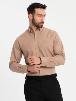 Cămaşă OMBRE OM-SHCS-0134 MARO DESCHIS