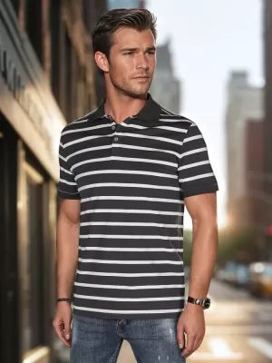 Mens t -thirt cu guler DSTREET PX0639 GRI DESCHIS
