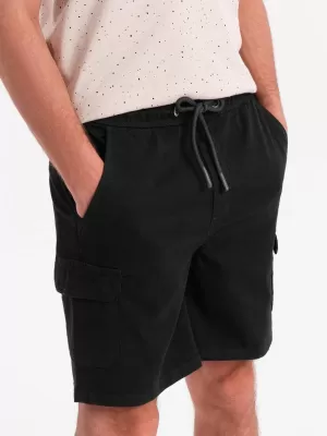 Pantaloni scurți pentru bărbați OMBRE OM-SRCG-0190 NEGRU