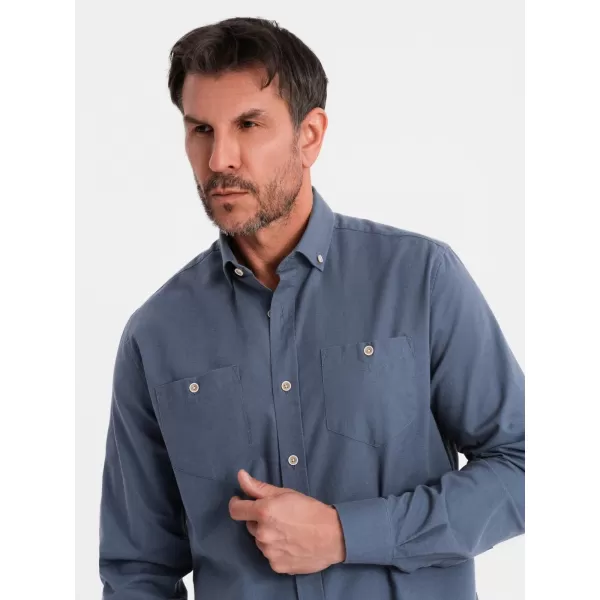  Cămaşă OMBRE OM-SHCS-0134 ALBASTRU 