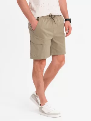 Pantaloni scurți pentru bărbați OMBRE OM-SRCG-0194 MĂSLIN UȘOR