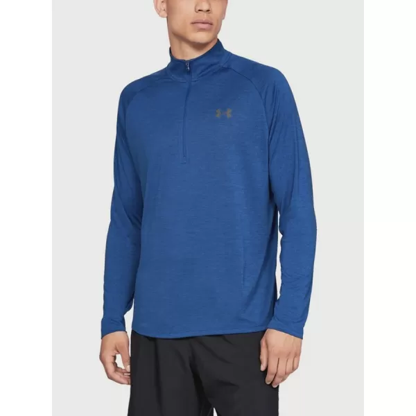  Tricou pentru bărbați UNDER ARMOUR TECH 1/2 ZIP 2.0 1328495-400 ALBASTRU 