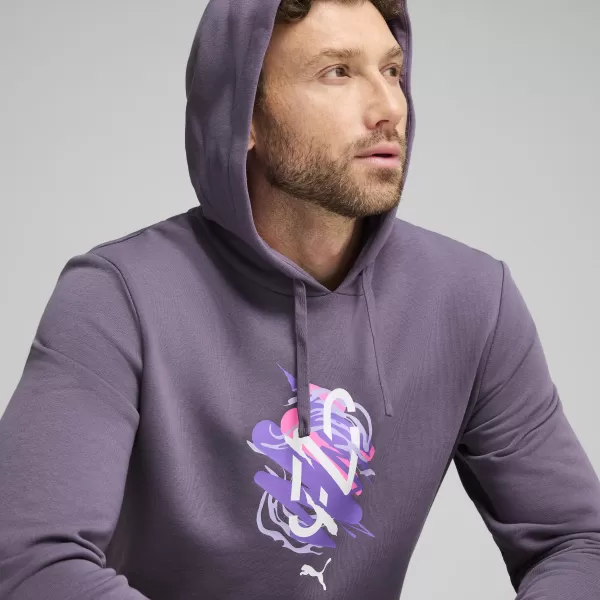  Panoul pentru bărbați PUMA NEYMAR JR CREATIVITY HOODIE 660099_01 CĂRBUNE PURPURIU 
