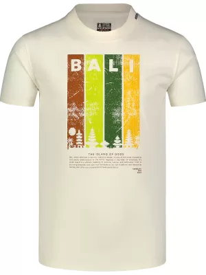 Tricou bărbătesc NORBLANC NBSMT8153 CREAM WHITE Nordblanc