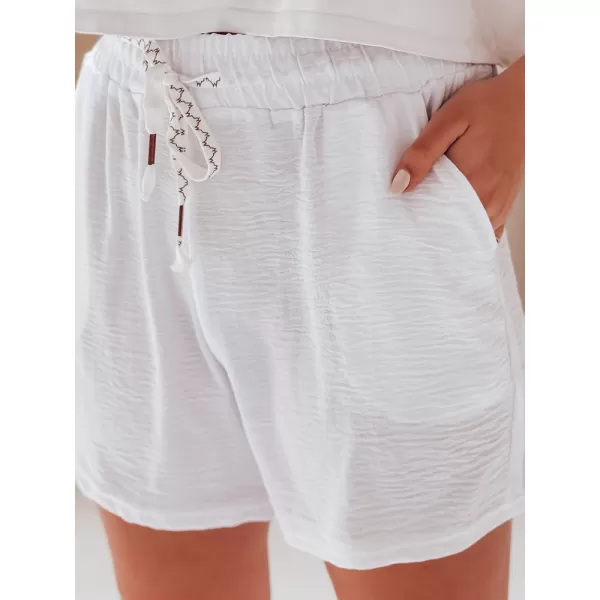  Pantaloni scurți pentru doamne DSTREET NOT TOMORROW SY0450 ALB 