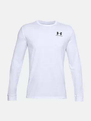 Tricou pentru bărbați UNDER ARMOUR SPORTSTYLE LEFT CHEST LS 1329585-100 ALB