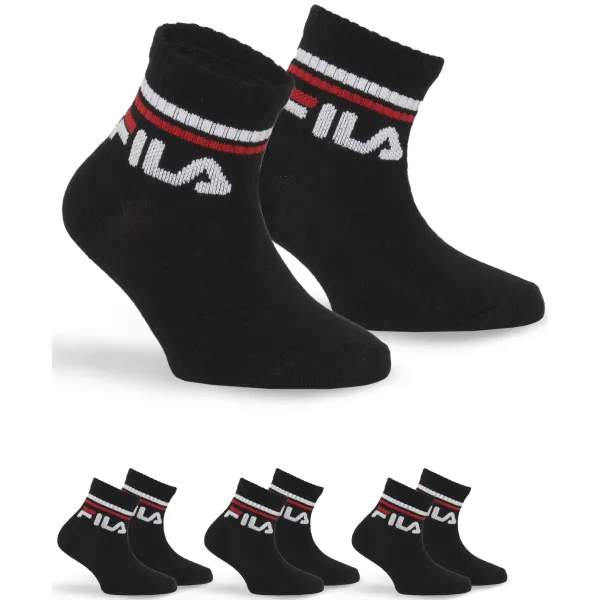 Șosete FILA JUNIOR QUARTE 3-PACK F8338 BLACK 