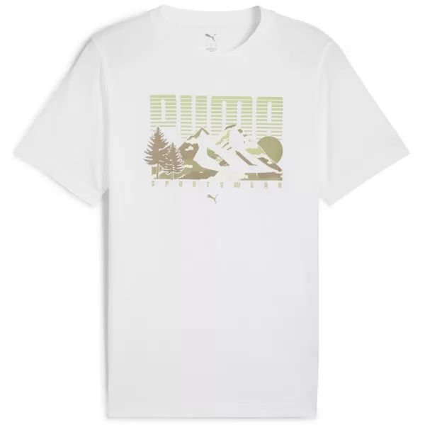  Tricou bărbătesc PUMA GRAPHICS MOUNTAIN TEE 684828_02 PUMA ALB 