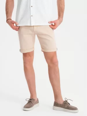 Pantaloni scurţi OMBRE OM-SRDS-0162 CREMĂ
