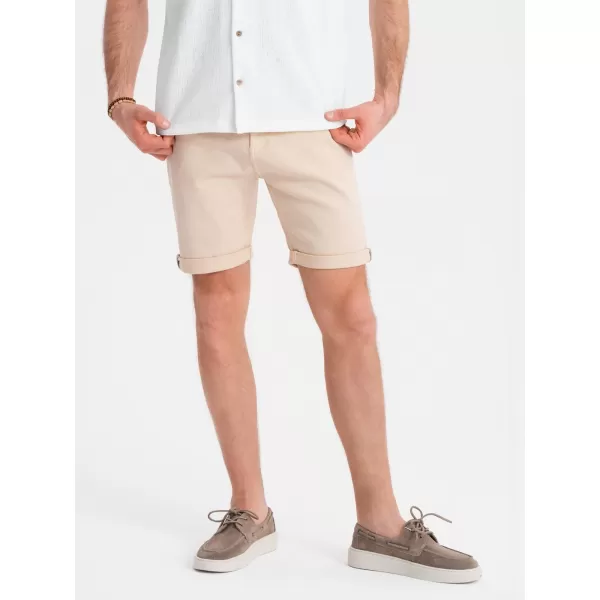  Pantaloni scurţi OMBRE OM-SRDS-0162 CREMĂ 