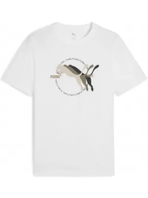 Tricou bărbătesc PUMA GRAPHICS MULTIPLE LOGO TEE 684826_02 PUMA ALB