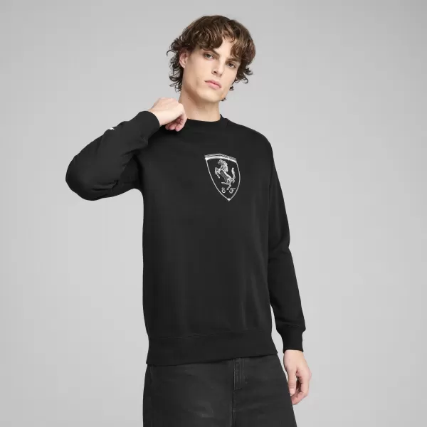  Panoul pentru bărbați PUMA FERRARI RACE BIG SHIELD CREW 630193_01 PUMA NEGRU 